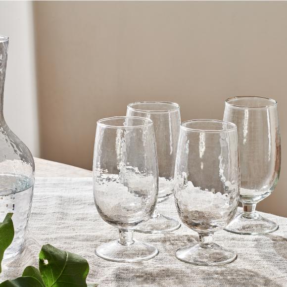 Nkuku Yala Hammered Glasses - Clear