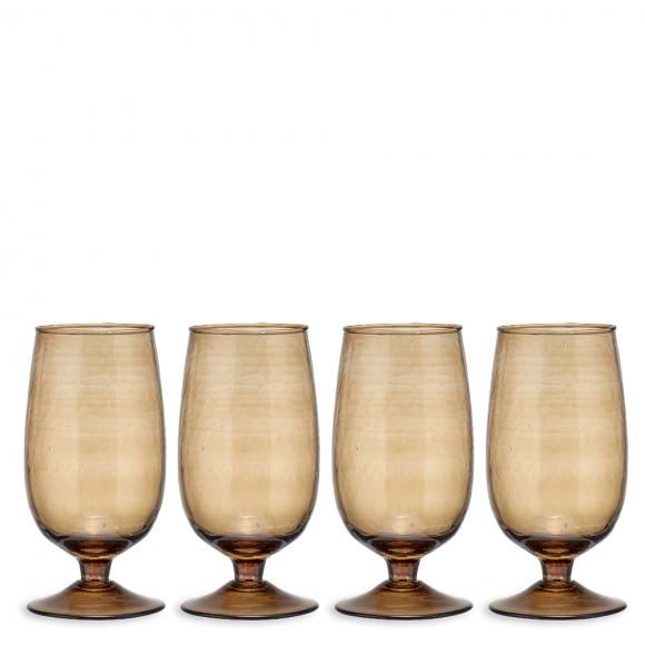 Nkuku Yala Hammered Glasses - Smoke Brown