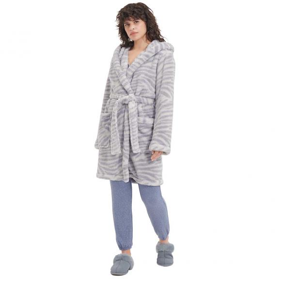UGG Aarti Dressing Gown Cloudy Grey Zebra