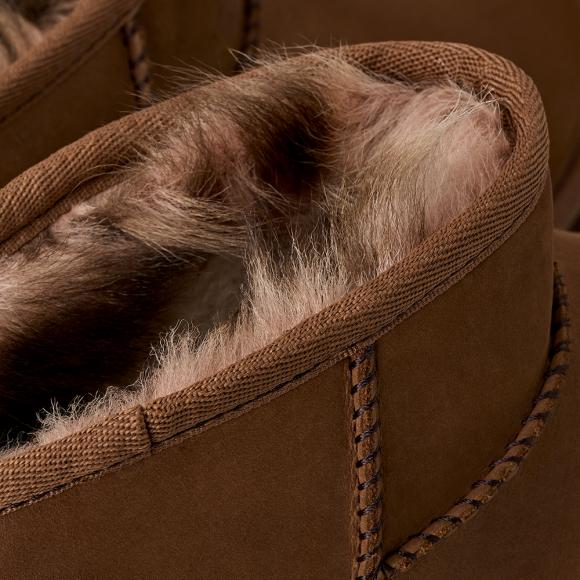 UGG Classic Ultra Mini Nubuck Boot Dark Chestnut